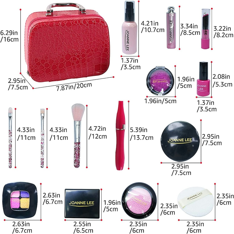 image 1 of 23-Piece Makeup Toy Set – Safe Non-Toxic Pretend Cosmetic Beauty Kit with Vanity Case