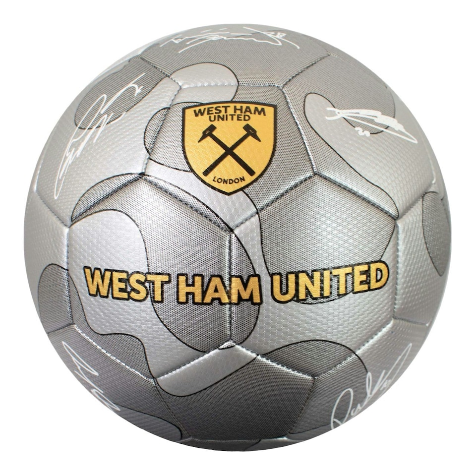 image 1 of West Ham United FC Signature Camo Football - Silver/Yellow/White - 5