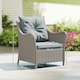 image 7 of Outsunny 2 Pieces Rattan Garden Chairs, Cushioned Rattan Chairs Grey | Light Grey