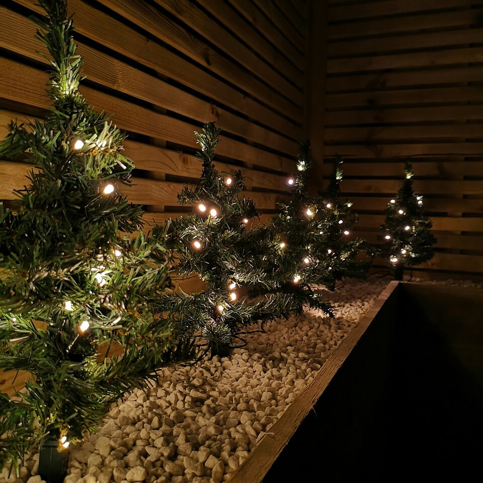 image 1 of Set of 6 30cm Light up Christmas Tree Path Lights with Warm White LEDs