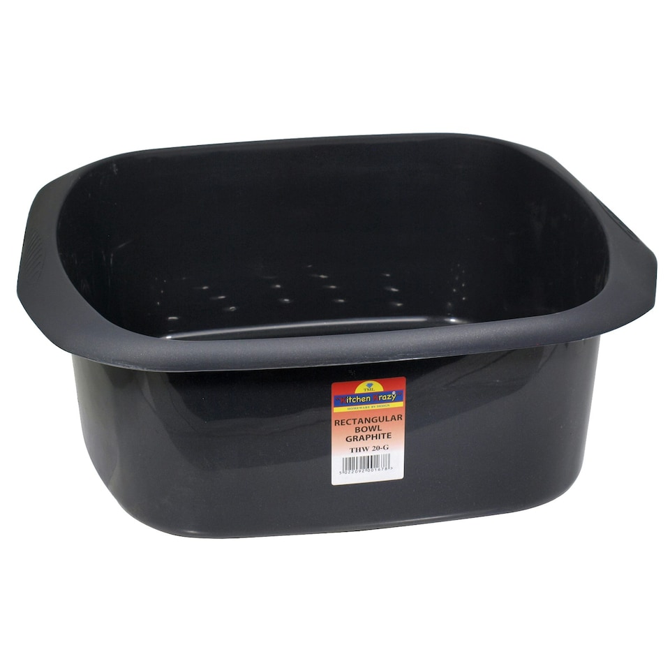 TML Rectangular Washing Up Bowl - Graphite - One Size