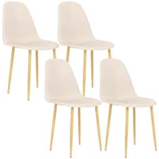 HOMCOM Dining Chairs Set of 4 w/ Curved Back, Steel Legs 