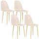 image 1 of HOMCOM Dining Chairs Set of 4 w/ Curved Back, Steel Legs 