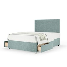 Majestic 1000 Pocket Sprung Duckegg Linen 2 Drawer Divan Set And Valencia Headboard Small Double