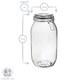 image 3 of Argon Tableware Glass Storage Jar - 2 Litre - Orange Seal