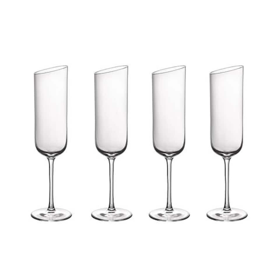 image 1 of Villeroy & Boch New Moon Set of 4 Champagne Flutes
