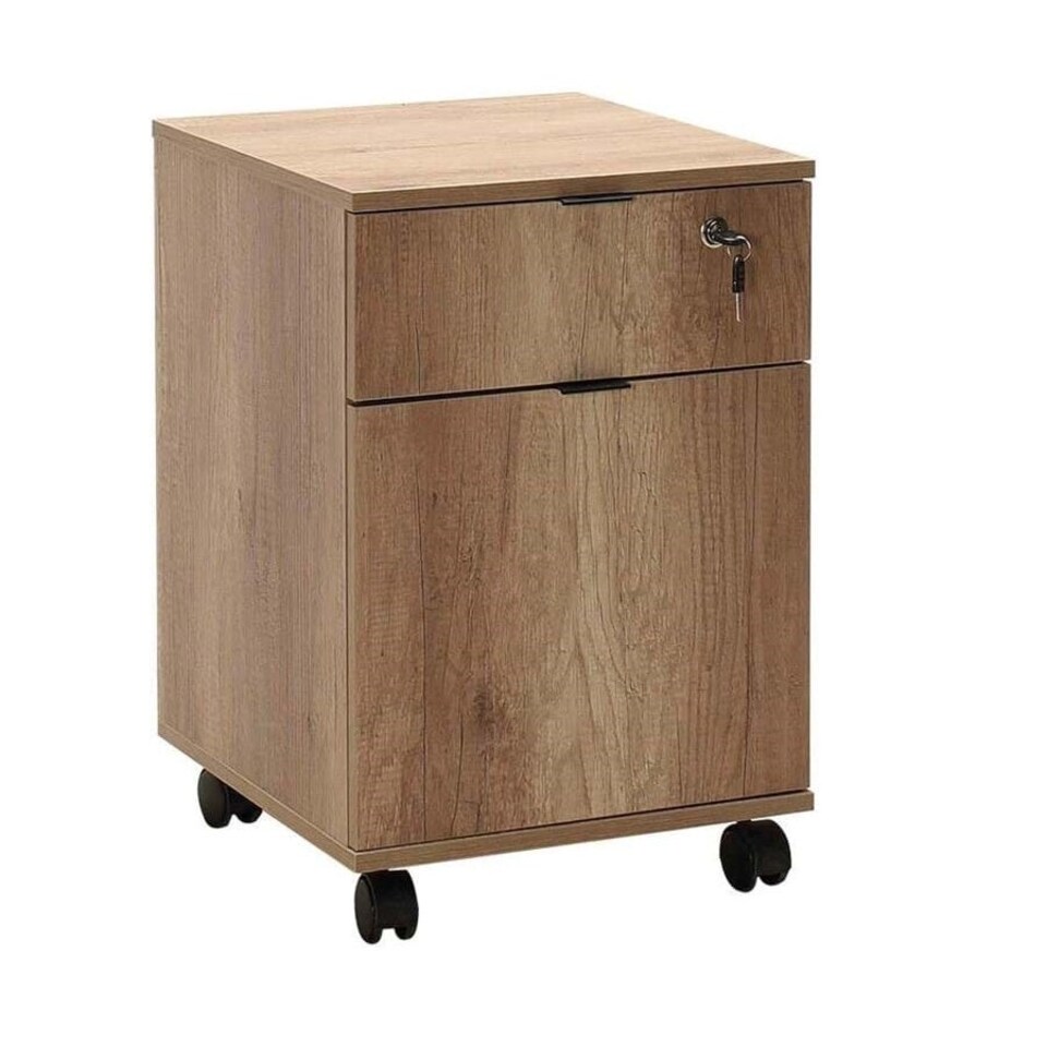 image 1 of Home Office Mobile Lockable Filing Cabinet - Tori Oak Brown
