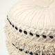 image 4 of Homescapes Sahara Cream & Black Macrame Tufted Boho Pouffe