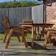 image 5 of Hand Made 6 Seater Chunky Rustic Wooden Garden Furniture Table and Chairs Set