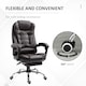 image 7 of HOMCOM PU Leather Executive Office Chair, High Back Swivel Chair with Retractable Footrest, Adjustable Height, Reclining Function, Brown