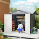 image 2 of Outsunny 8 x 6ft Garden Shed Storage w/ Foundation Kit, Vents, Grey