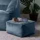 image 3 of icon Amara Velvet Bean Bag Pouffe Mineral Blue Blue