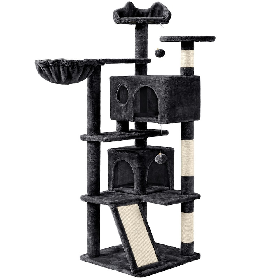 image 1 of Yaheetech 146 cm Multilevel Indoor Cat Tree Tower for Kittens Black