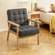 image 3 of COSTWAY Upholstered Accent Sofa Chair Armchair Grey Grey