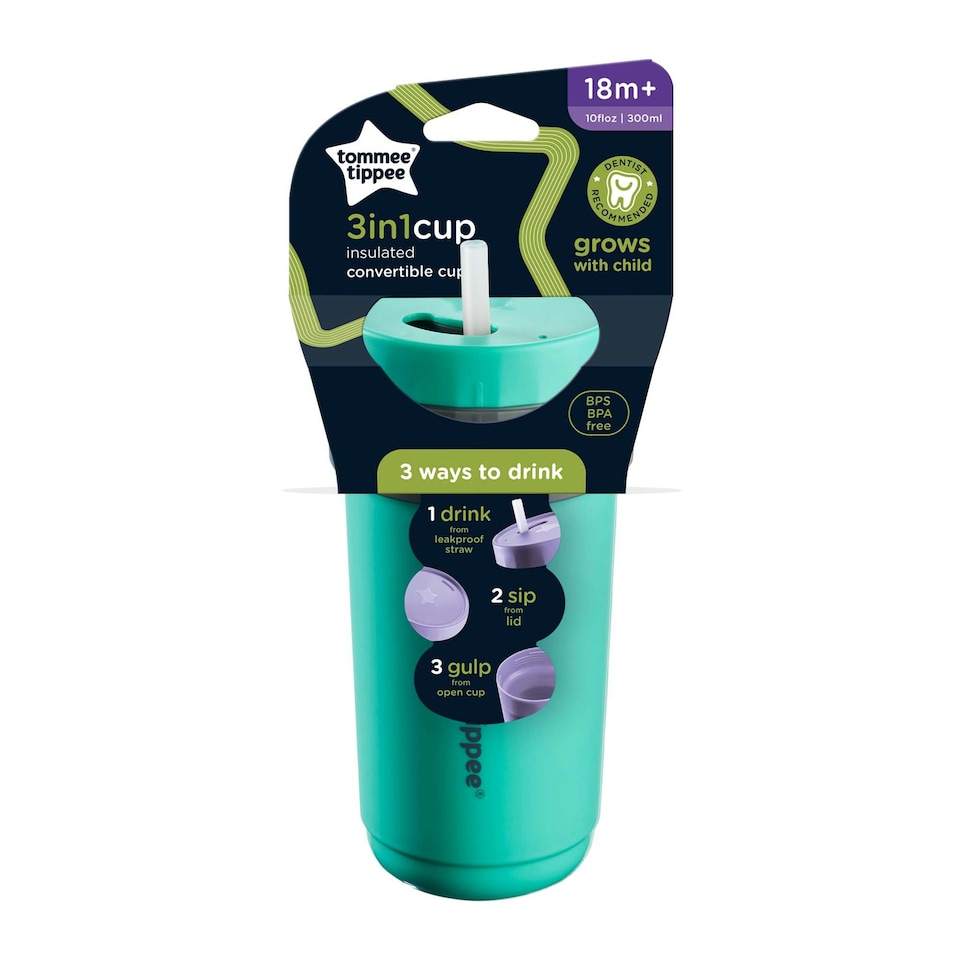 image 1 of Tommee Tippee 3in1Cup, Insulated Convertible Cup