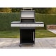 image 6 of 3 + 1 Burner Gas BBQ Grill with Built-in Thermometer, Folding Shelves & Warming Rack