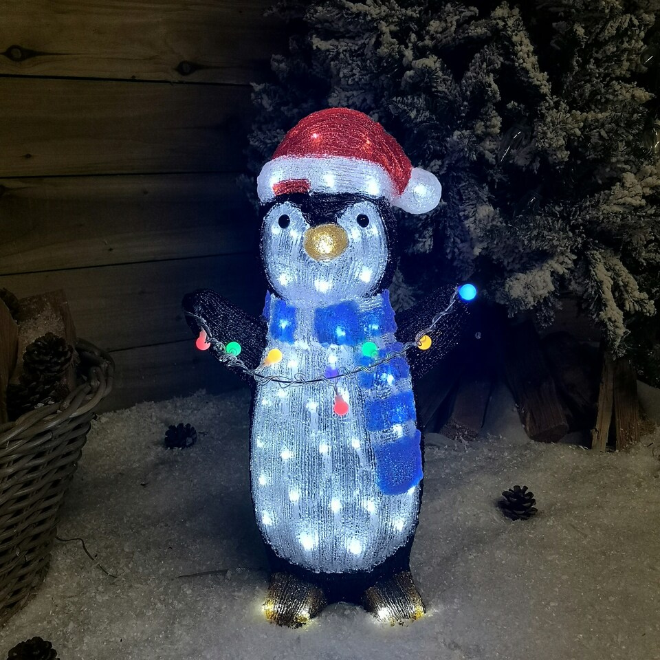 image 1 of 51cm LED Indoor Outdoor Acrylic Christmas Penguin Decoration