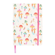 Something Different Funky Fungi A5 Notebook - White/Pink/Orange - One Size