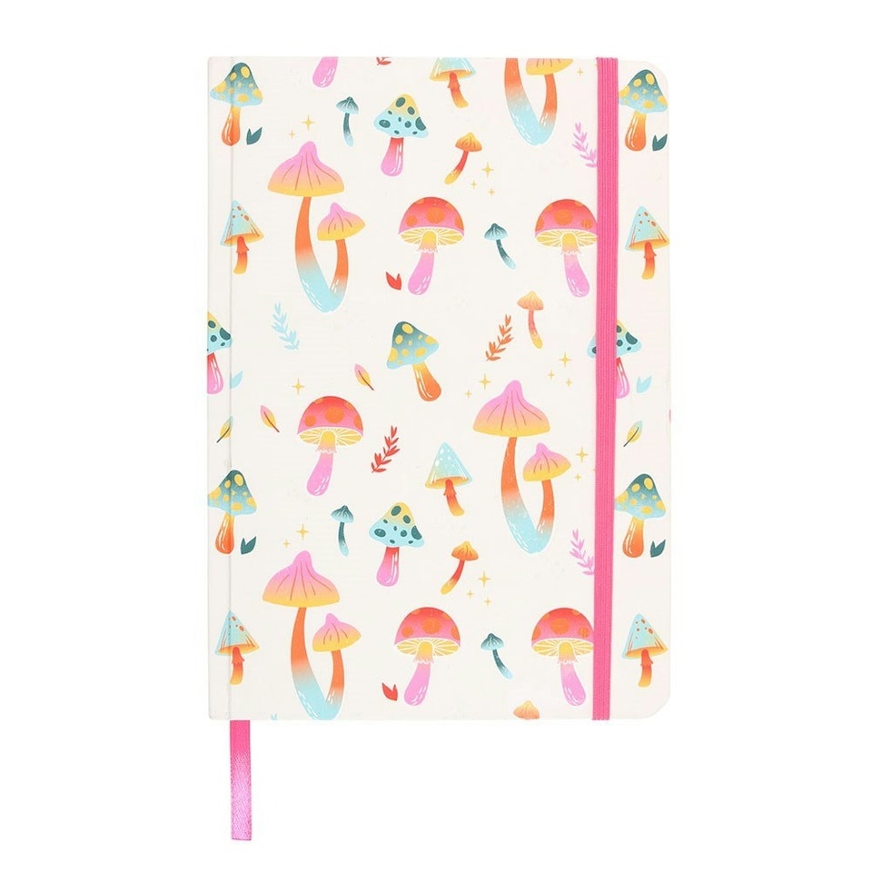 image 1 of Something Different Funky Fungi A5 Notebook - White/Pink/Orange - One Size