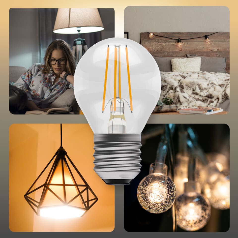 image 1 of BELL Lighting Dimmable E27 LED Filament Golf Ball 4.7W Light Bulb Warm White 2700K