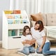 image 2 of HOMCOM Kids Bookcase, Toy Box w/ Storage Drawer, Wheels for Bedroom - Grey 