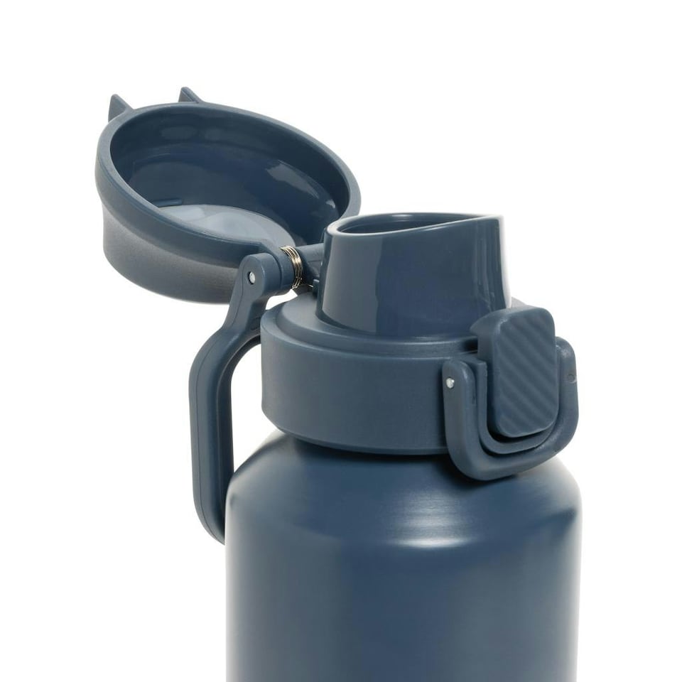 image 1 of XD Collection Via Lockable Recycled Stainless Steel 600ml Sports Bottle - Navy - One Size