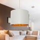 image 6 of Set of 2 Grey Cotton Gold Lining 25cm Pendant Lightshade | Grey | Gold | Medium | 2