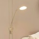 image 2 of ValueLights Beata Brushed Chrome Integrated LED Uplighter Floor Lamp with Task Reading Side Lamp