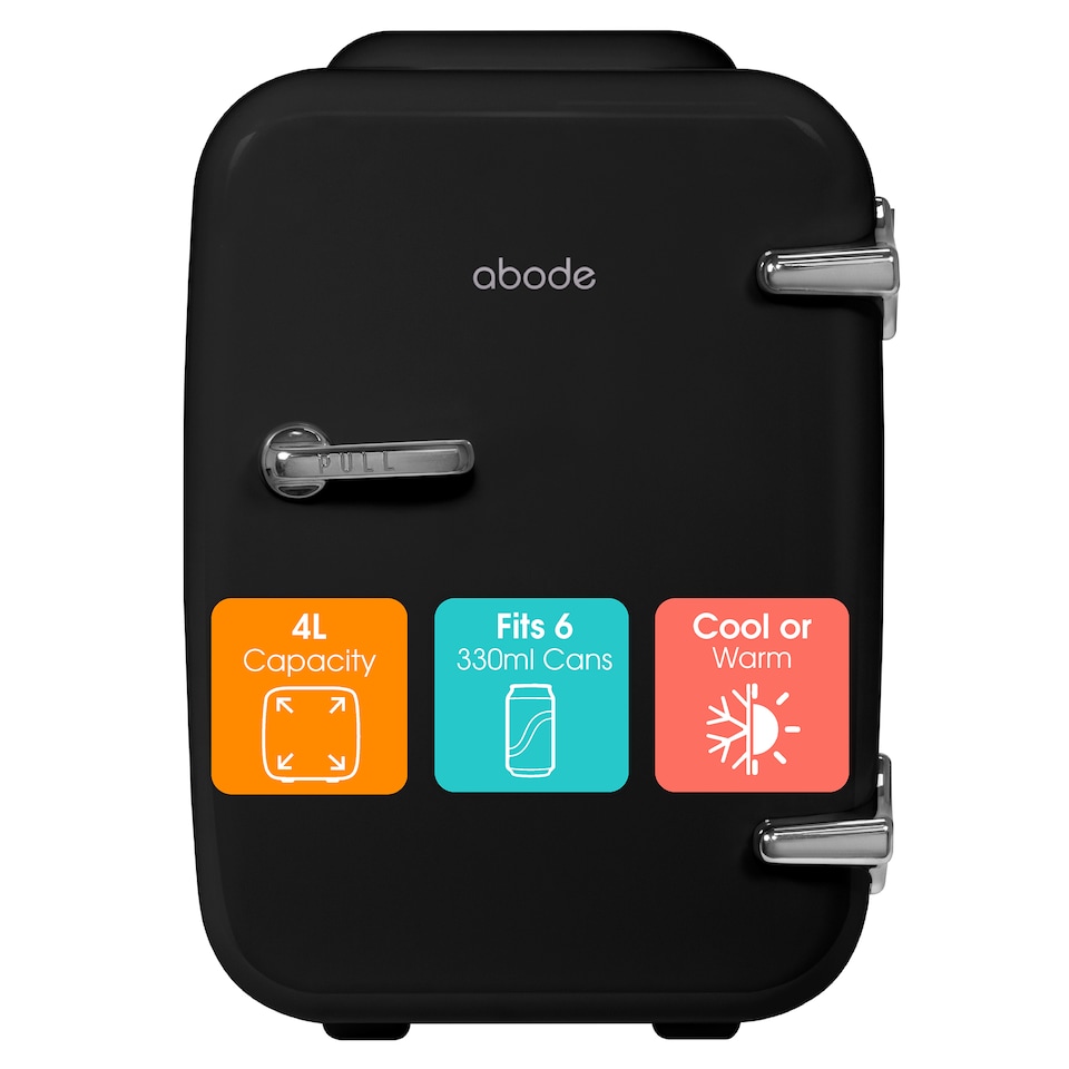 image 1 of Abode Retro 4L Mini Cooler and Warmer Black A4CLR201B