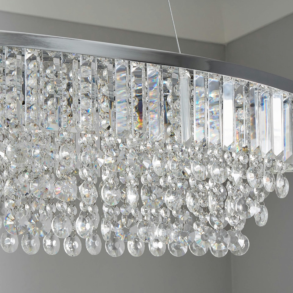 image 1 of BHS Paladina Oval Diner Pendant, Chrome