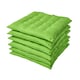 image 1 of Homescapes Set of 6 Seat Pad Cushion Luxury Cotton Indoor Outdoor Garden, 40 x 40cm Lime Green