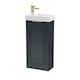 image 1 of Dark Grey 400mm Floor Standing Vanity Unit with Brushed Brass Handle | Grey | Satin Soft Black | 1