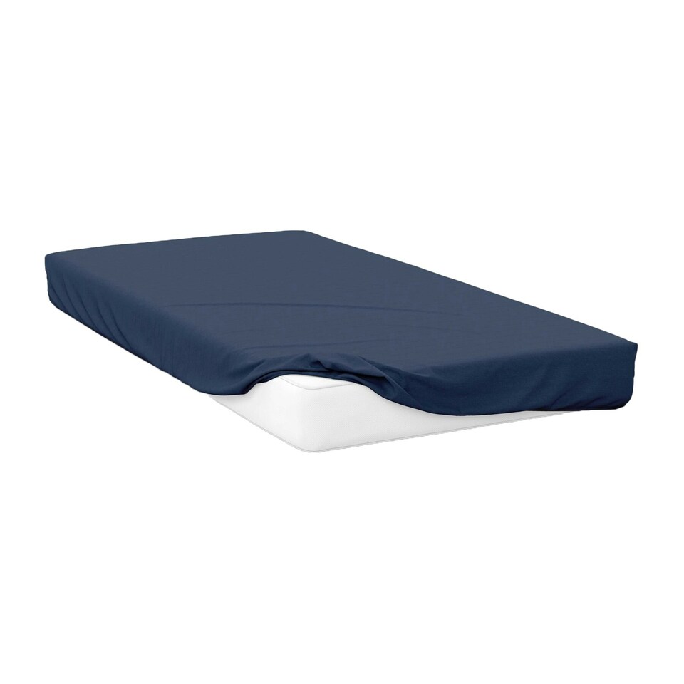 image 1 of Belledorm 200 Thread Count Egyptian Cotton Fitted Sheet - Navy - Superking