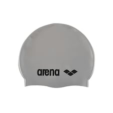 Arena Unisex Adult Classic Silicone Swim Cap - Silver/Black - One Size