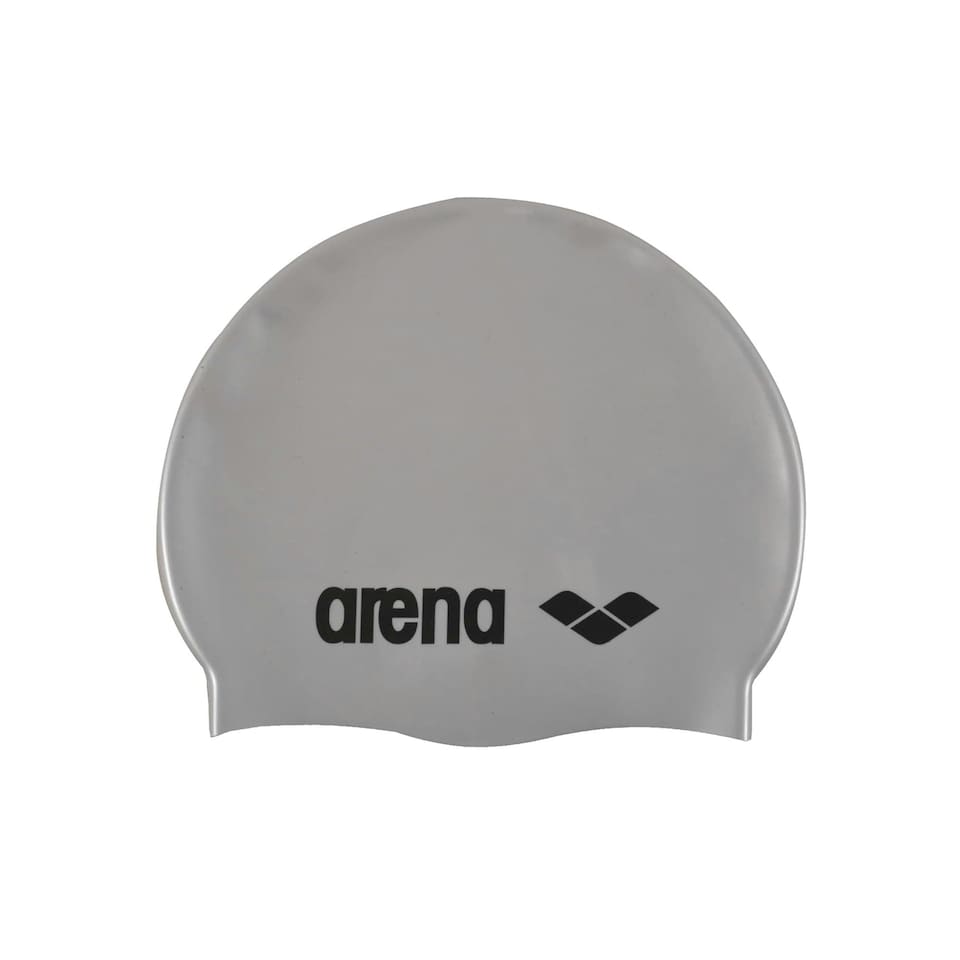 image 1 of Arena Unisex Adult Classic Silicone Swim Cap - Silver/Black - One Size