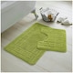 image 1 of VELVETIO Greek Bath Mat & Pedestal Mat Water Absorbent Non Slip Toilet Rugs Green