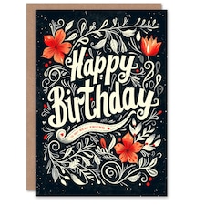Best Botanical Floral Design Woman Her Birthday Card