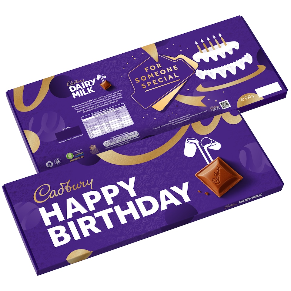 image 1 of Cadbury Dairy Milk Happy Birthday Chocolate Bar 850g
