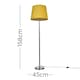 image 3 of ValueLights Charlie Chrome Floor Lamp XL Mustard Taper Shade & Bulb Yellow