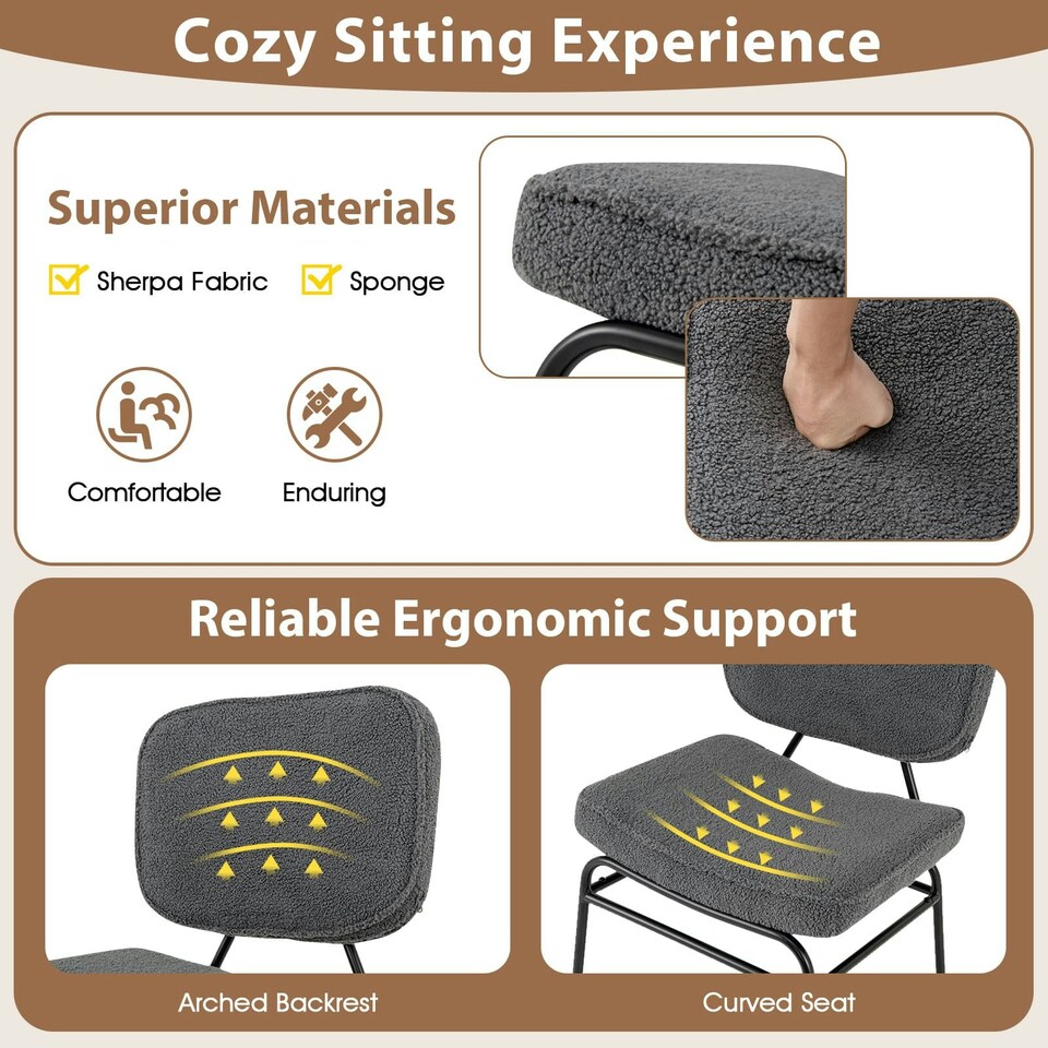 image 1 of COSTWAY Upholstered Accent Chair Reading Chair Grey Grey