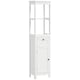 image 6 of HOMCOM Slim Bathroom Storage Cabinet with Open Shelves and Drawer, White