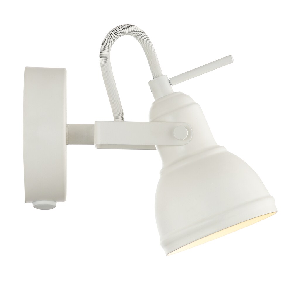 image 1 of Unique Industrial Designed Matt White Switched Wall Spot Light | White
