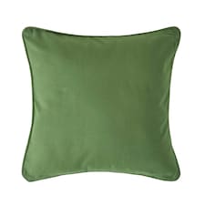 Homescapes Cotton Plain Olive Green Cushion Cover - 60 x 60 cm Green