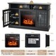 image 2 of COSTWAY 2000W Electric Fireplace Insert Fireplace Black