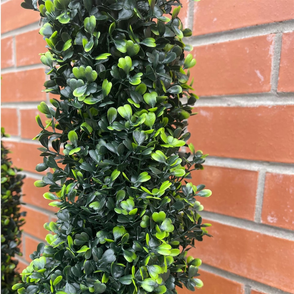 image 1 of 120cm Artificial Natural Boxwood Spiral Topiary