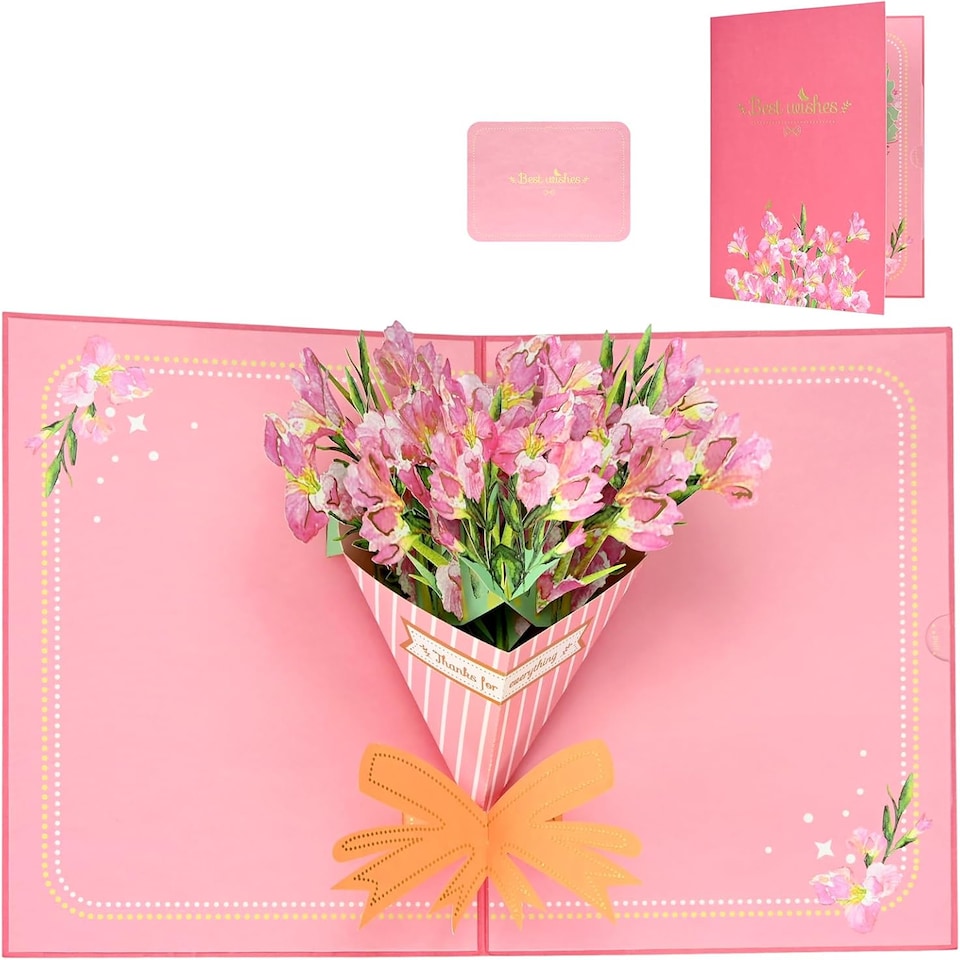 image 1 of Elegant Gladiolus Bouquet 3D Pop Up Greeting Card