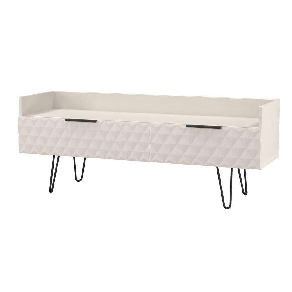 image 1 of Islay 2 Drawer TV Console Unit in Kashmir Matt (Ready Assembled) | Cream | Kashmir Matt