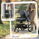 image 7 of PawHut 3 Wheel Pet Stroller, for Medium Small Dogs, Foldable Cat Pram - Grey