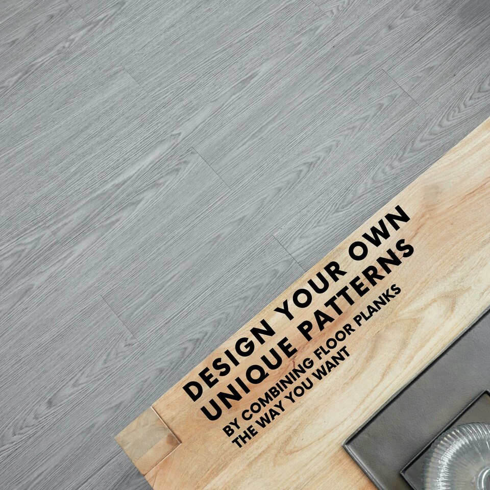 image 1 of NOVECRAFTO Self Adhesive Floor Planks | 5.9x35.9in (91.4x15.2cm) Each | Peel & Stick Vinyl Flooring | Grey Oak Wood Effect | Waterproof DIY Tiles Grey | 5 sqm