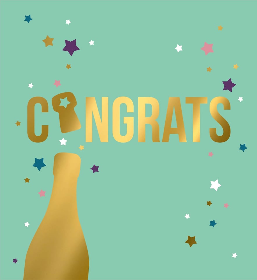 image 1 of CONGRATS Champagne - Gold Foiled Congratulations Card